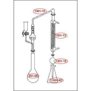 Joint bridge with load funnel PTFE tap, splash-head with Vigreux tips GS 35/20 (replacement of Kjedhal apparatus)