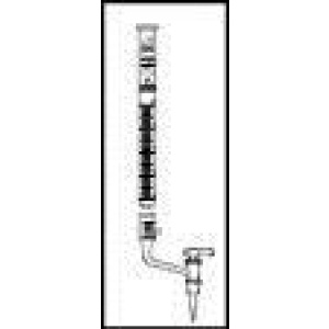 Burette classe AS, vetro Duran, striscia Schelbach, ml 10:1/50, originali tedesche, con rubinetto a squadra maschio PTFE