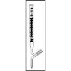 Burette classe AS, vetro Duran, striscia Schelbach, ml 10:1/20, originali tedesche, rubinetto con valvola a spillo