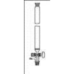 Col.d.int.10x200mm (utile), coni m/f 14/23 con presa per vuoto, setto poroso, rub.vetro